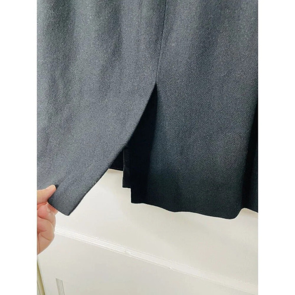 Vtg Worthington Wool Midi Skirt Sz 18 Black Classic Business Casual Slit Capsule - Picture 3 of 13